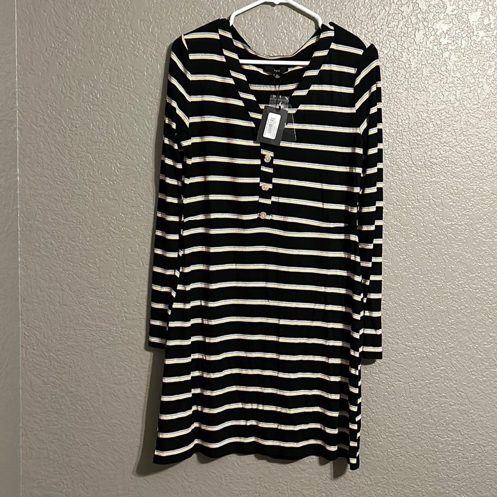 NWT Black striped dress